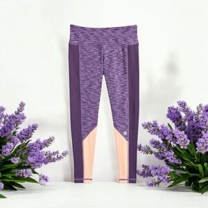NWT Jill Yoga Little Girls sz 6 Colourblock Purple Leggings